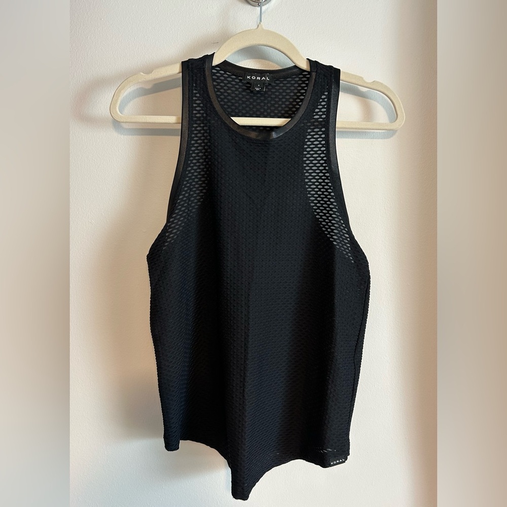 Koral Midnight Black Textured Racerback Tank